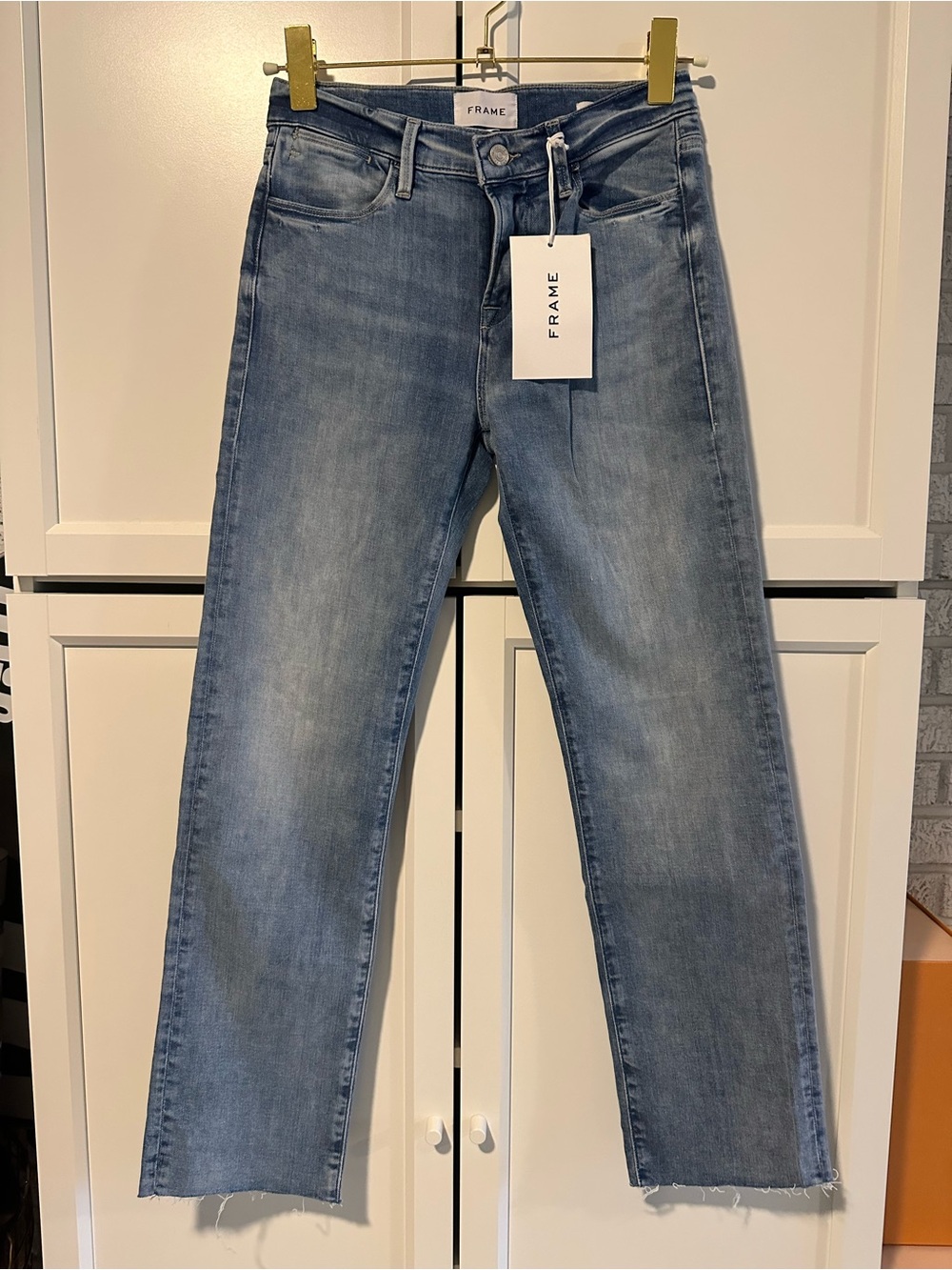 Frame Denim Medium Blue Men's Slim Straight Jeans